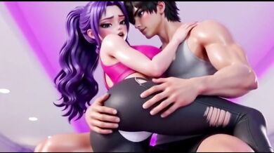 Yoga teacher destroyed hot girl behind in yoga class hentai porn