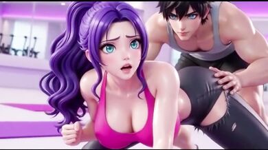 Yoga teacher destroyed hot girl behind in yoga class hentai porn