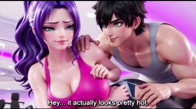 Yoga teacher destroyed hot girl behind in yoga class hentai porn