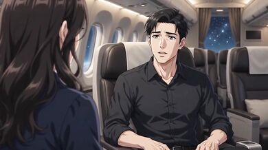 Futanari flight attendant bred hard in the sky loud moaning squirt