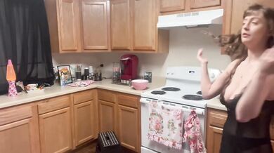 Baking in See-Thru Lingerie Muffin Mess Gets Sticky Messy Solo Session