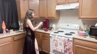 Baking in See-Thru Lingerie Muffin Mess Gets Sticky Messy Solo Session