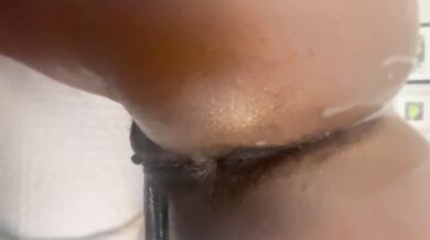 Ebony spinner gets pounded raw on black on black cumshot then gets blessed with a facial