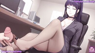Naruto Shippuden Boss Hinata Hyuga deepthroat blowjob in office hentai