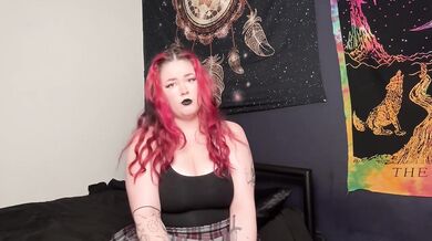 Goth step mommy teaches you how to jerk off until your face is drowning in cum