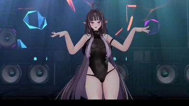 Hentai Elf Vtuber Strips Naked While Dancing MMD R18