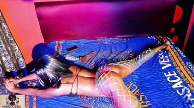 Ebony goddess twerks her bubble butt raw solo striptease cum on demand