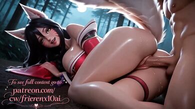 Ahri's stuffed fox body wrecked in forest creampie mission