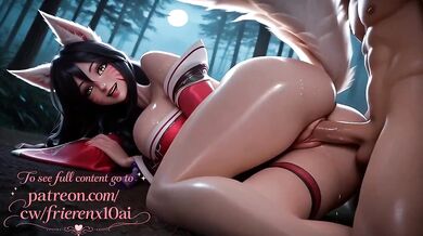 Ahri's stuffed fox body wrecked in forest creampie mission