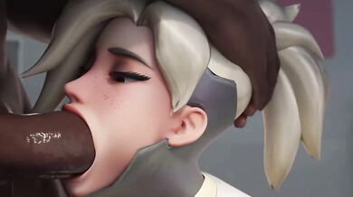 Mercy Dr Ziegler gets double penetrated by BBC in Overwatch 3D porn