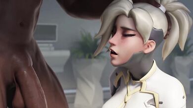 Mercy Dr Ziegler gets double penetrated by BBC in Overwatch 3D porn