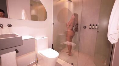 Stepmom and stepson rough shower fuck no one notices busty latina gets stuffed
