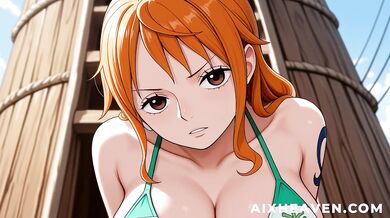 Nami fucks the crewmate and gets her ass creampied raw POV