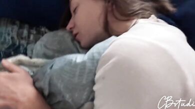 Stepdad ruins horny stepdaughter tight pink pussy creampie