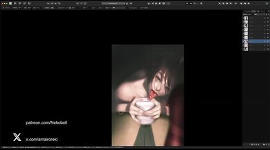 Asian Onahole with Long Tongue Squeezed Dry