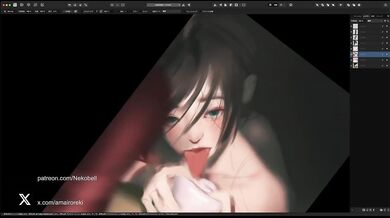Asian Onahole with Long Tongue Squeezed Dry