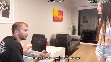 Chavita Grimaldi Uruguayan blonde maid with natural tits destroys Brian Evansx in raw beast mode