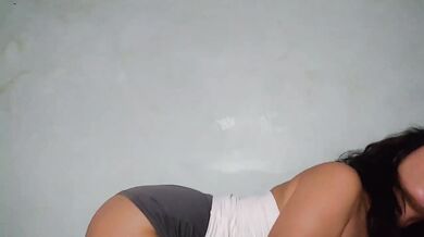 Teenage dancer stripped seduced into solo orgasm by her own twerking
