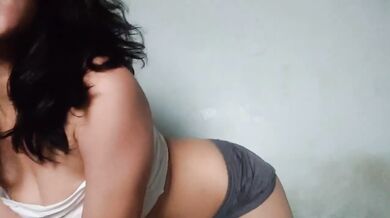 Teenage dancer stripped seduced into solo orgasm by her own twerking