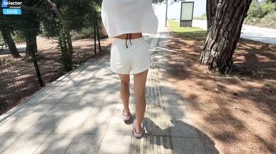 Beach POV brutally fucking my 18yo step sister raw public