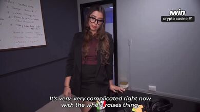 Office secretary gets tits out big rough fuck session