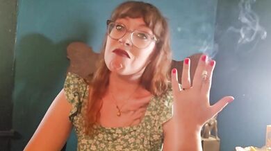 Redhead smoker milfs choke on burning cigarettes