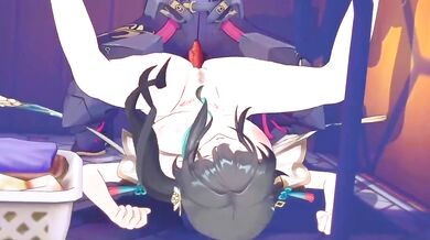 Ruan Mei caught masturbating by subordinate then destroyed hard in Honkai Star Rail hentai