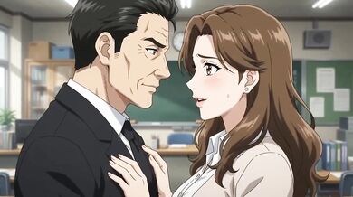 Principal's slutty teacher promotion office fuck