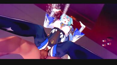 Eula Genshin Impact hardcore sex all night cum explosion
