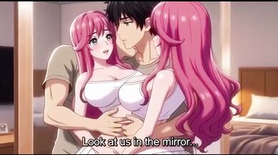 Sexy stepsister gets fucked by stepbro in front of mirror creampie