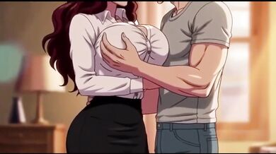 Stepson catches his horny stepmom masturbating and she lets him help relax her