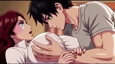 Stepson catches his horny stepmom masturbating and she lets him help relax her