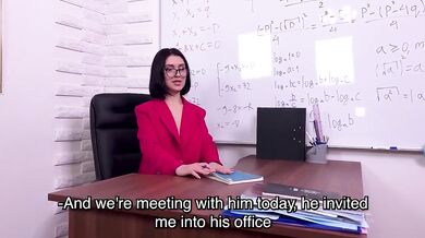 Teacher’s wet pussy creampie ruined in classroom by big dick
