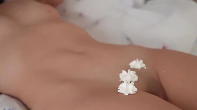 Creamy pussy fingered to dripping wet orgasm twice