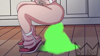 Courtney’s Jelly Gushed Over Anal Enema in Kitchen Cartoon