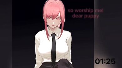 Makima makes you choke on her cum-drenched shoes in 3 minutes