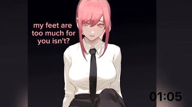 Makima makes you choke on her cum-drenched shoes in 3 minutes
