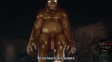 Ogre’s monstrous cock makes her cum loud while husband searches, no escape rough mating press