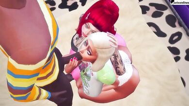 BBC Threesome destroys Alejandra and Alexis in Sims 4 Wicked Whims HD