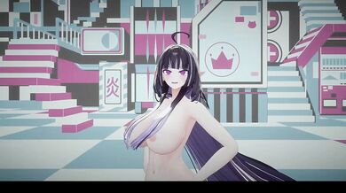 Nude elf VTuber dances KPop in glass bead hentai MMD destroyed