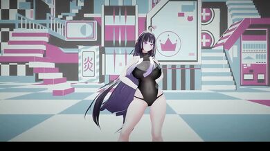 Nude elf VTuber dances KPop in glass bead hentai MMD destroyed