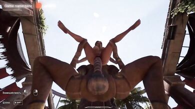 Lara finds the cursed monster cock beneath ancient temple ruins
