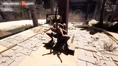 Lara finds the cursed monster cock beneath ancient temple ruins