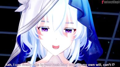 Shorekeeper POV destroyed by angelical blue tits and sloppy hentai