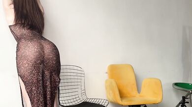 Transparent dress yoga feet goddess stretched flexing big juicy ass