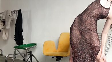 Transparent dress yoga feet goddess stretched flexing big juicy ass