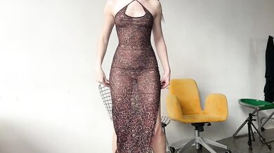 Transparent dress yoga feet goddess stretched flexing big juicy ass