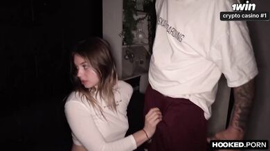 Blonde Petite Takes a Big Rough Homeless Fuck Hardcore