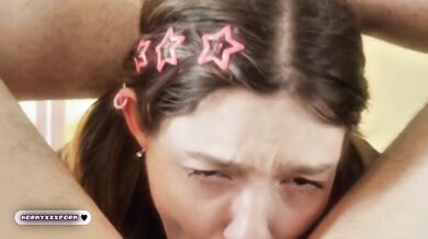 Girl swallowed every drop of cum in her mouth raw deep throats sloppy