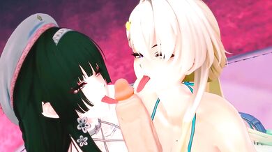 Lynae and Chisa get destroyed by thick cum now wuthering waves hardcore